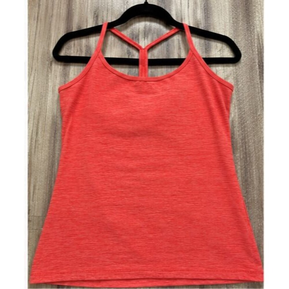 Beyond Yoga Spacedye Slim Racerback Tank Top Built-In Bra Size XL Coral Heather